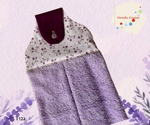 Towel with Button Over Top Tab T12a Purple Towel