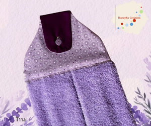 Towel with Button Over Top Tab T11a Purple Towel