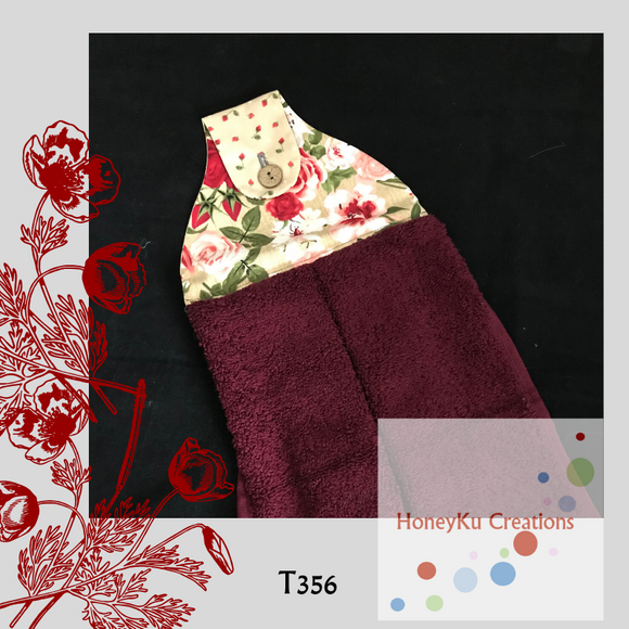 Towel with Button Over Top Tab T356