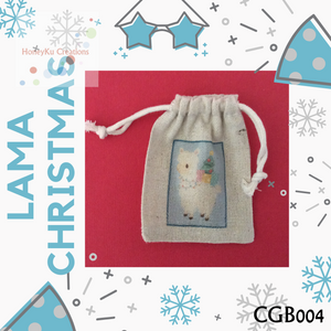 Christmas Gift Bag perfect for on the dinner table Alpaca with Christmas Tree