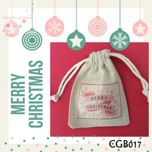 Christmas Gift Bag perfect for on the dinner table Pink Merry Christmas Ribbon