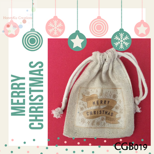 Christmas Gift Bag perfect for on the dinner table Rusty Merry Christmas Ribbon