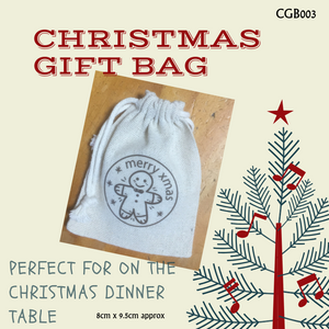 Christmas Gift Bag perfect for on the dinner table Gingerbread man