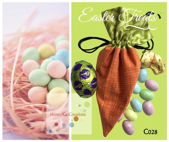 Easter carrot drawstring bag C028