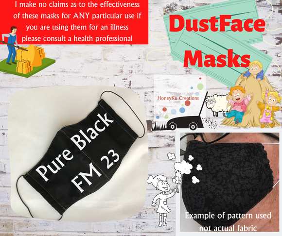 Adult Dust Face Mask FM023 PURE SOLID BLACK