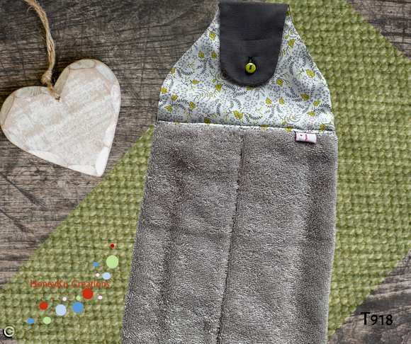 Towel with Button Over Top Tab 918 Light Brown towel