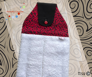 Towel with Button Over Top Tab 722 White Towel