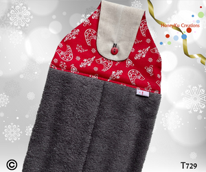 Towel with Button Over Top Tab 729 Christmas