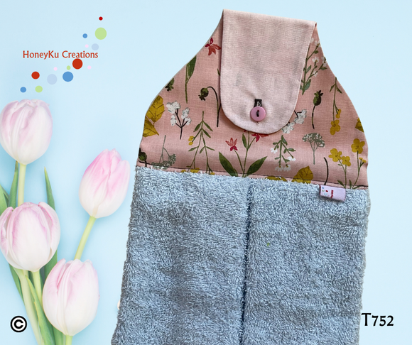 Towel with Button Over Top Tab 752 Ice Blue Towel