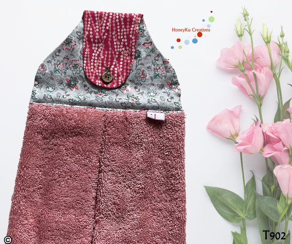 Towel with Button Over Top Tab 902 DUSTY PINK towel