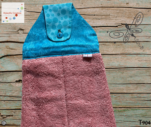 Towel with Button Over Top Tab 904 DUSTY PINK towel