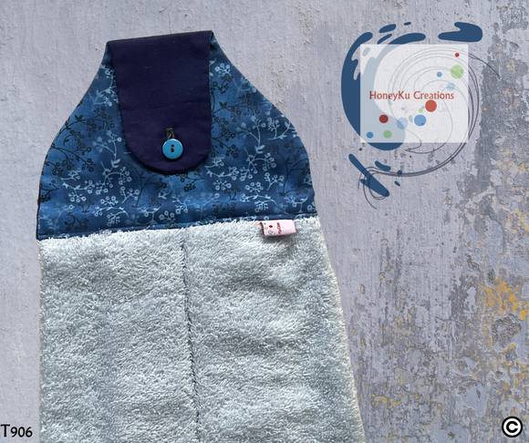 Towel with Button Over Top Tab 906 ICE BLUE towel