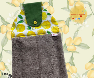 Towel with Button Over Top Tab 908 LATTE BROWN towel