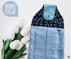 Towel with Button Over Top Tab 951 light blue towel