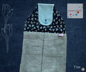 Towel with Button Over Top Tab 789 Mint towel